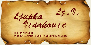 Ljupka Vidaković vizit kartica